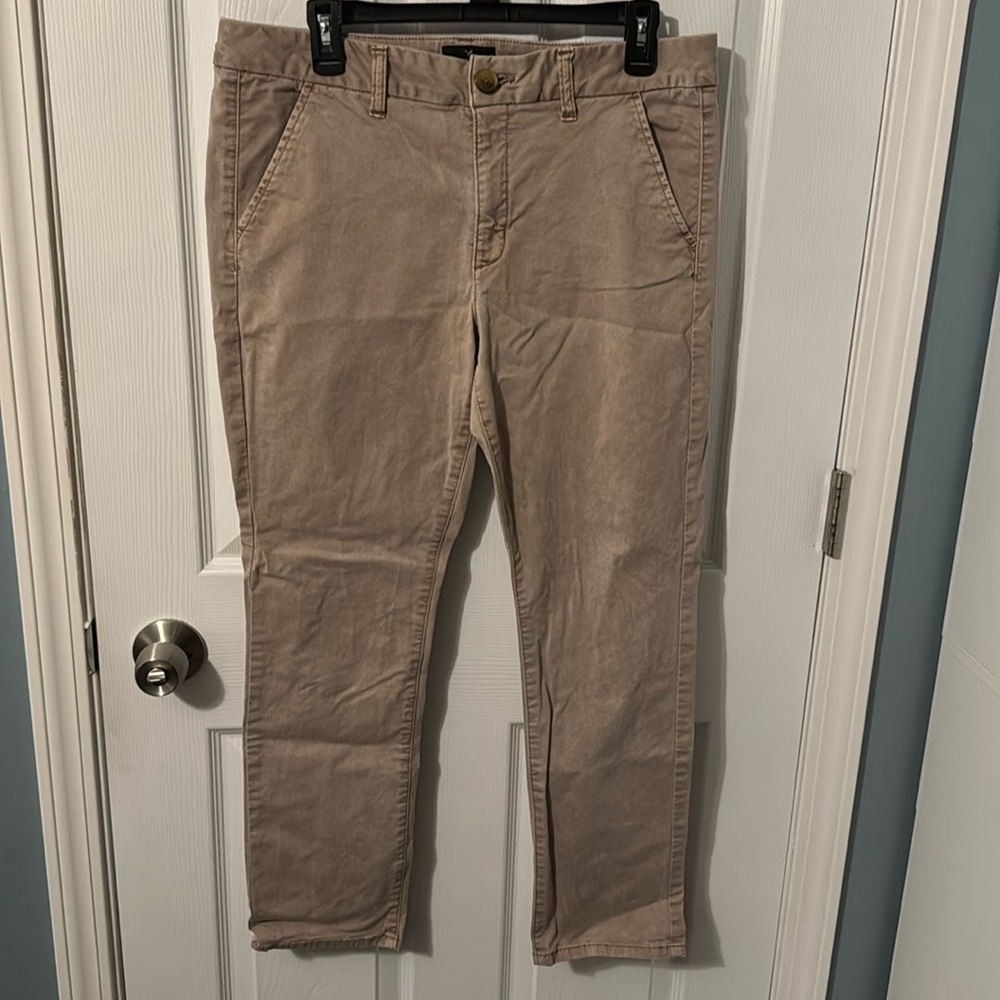 American eagle tan pants size 14 short